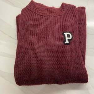 Maroon PINK Boyfriend sweater, size Medium